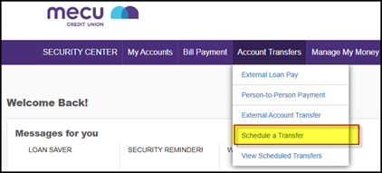 Schedule a Transfer Online.