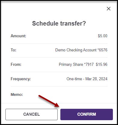 Confirm Transfer