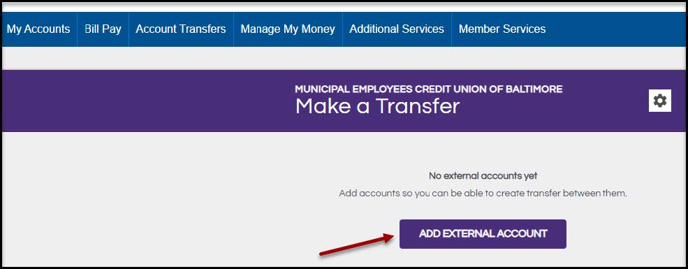 Add External Account Button
